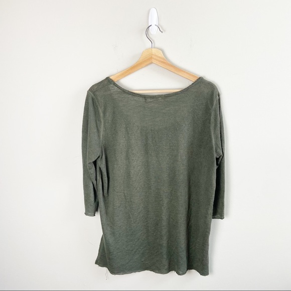 Urban Outfitters Project Social T Olive Green Knit Long Sleeve Top - Picture 4 of 4